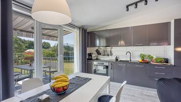 Family House, 2 Bedrooms (Family Friendly House Kacana) | Private kitchen | Fridge, microwave, oven, stovetop