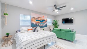 1 室のベッドルーム、WiFi、ベッドシーツ