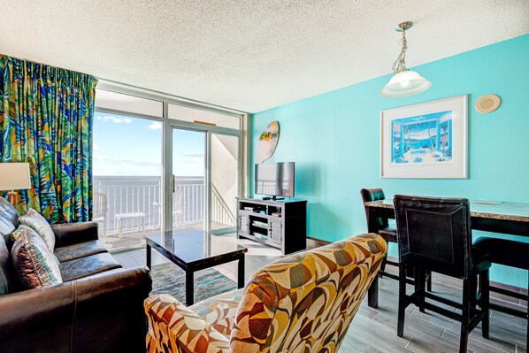 TV, DVD player, video library