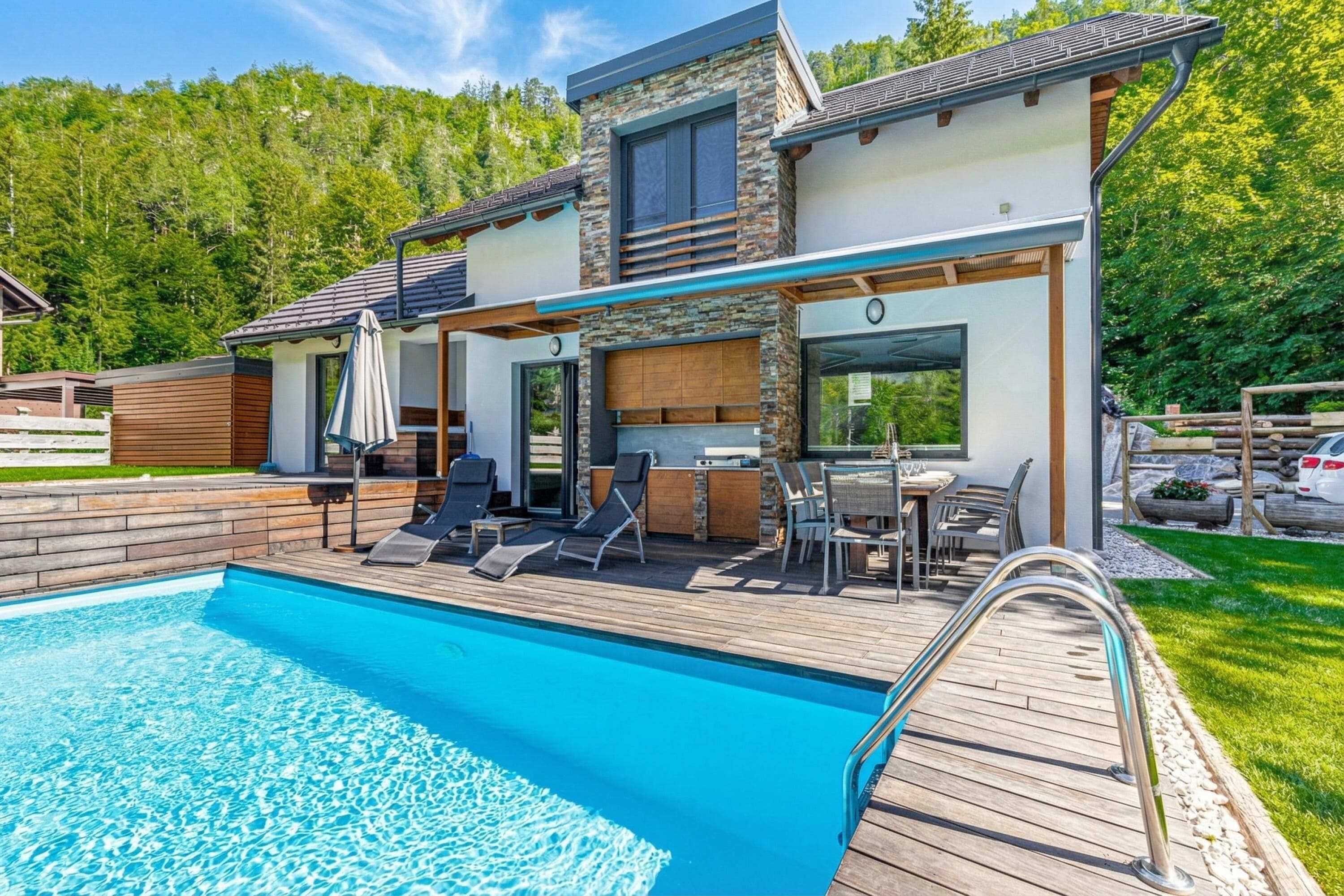 Standard Villa, Multiple Bedrooms, 2 Bathrooms, Mountainside (Pool Villa Katja Kranjska Gora) | Pool | Seasonal outdoor pool, a heated pool