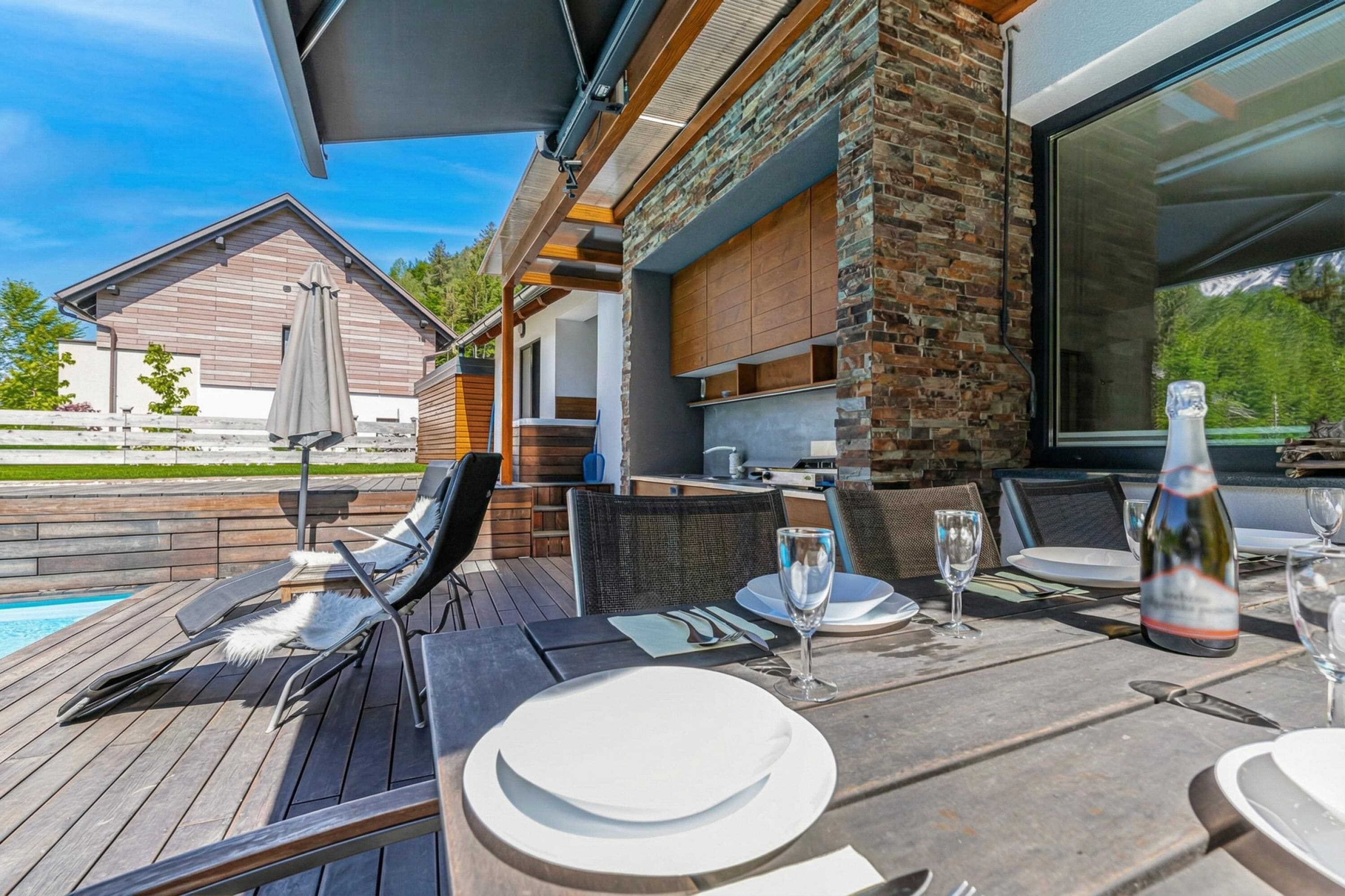 Standard Villa, Multiple Bedrooms, 2 Bathrooms, Mountainside (Pool Villa Katja Kranjska Gora) | Outdoor dining