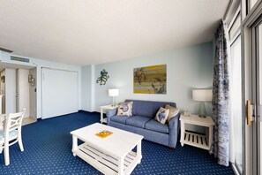 TV, DVD player, video library