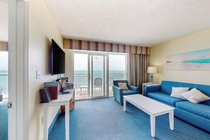 TV, DVD player, video library