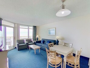 TV, DVD player, video library