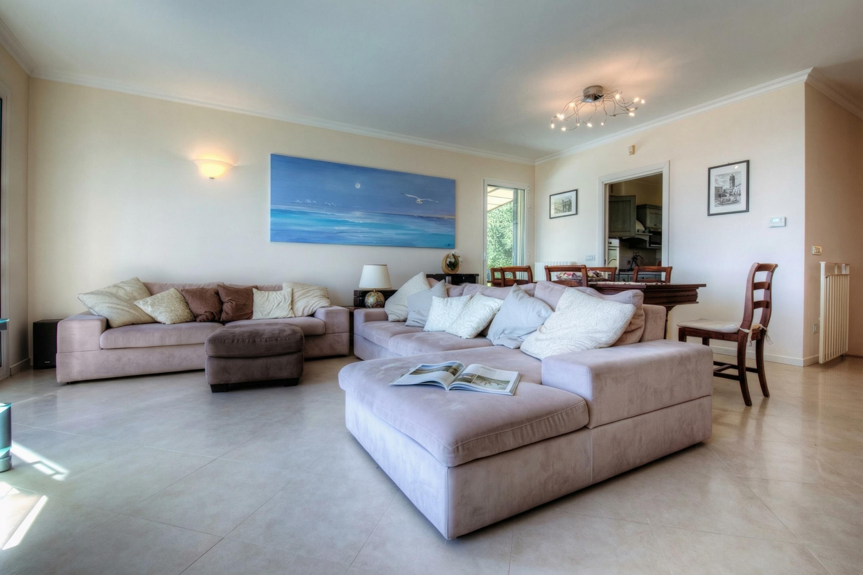 Family Villa, Multiple Bedrooms, Mountainside (Villa Lucia Riviera dei Fiori Pool) | Living area | 21-inch flat-screen TV with cable channels, TV, stereo
