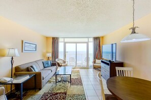 TV, DVD player, video library