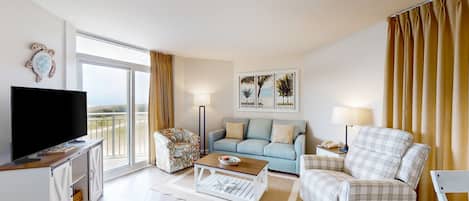 TV, DVD player, video library