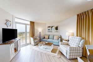 TV, DVD player, video library