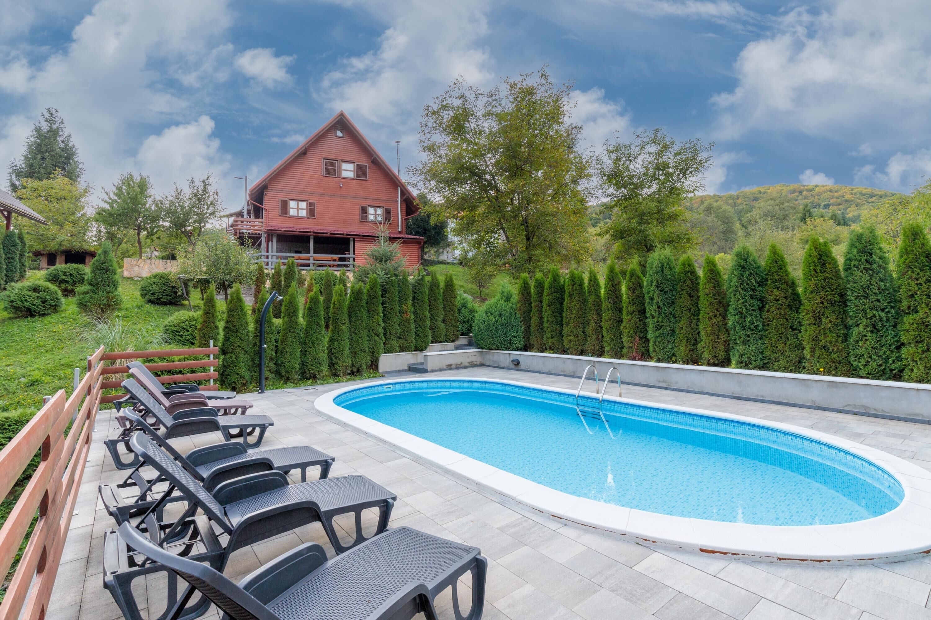 Family House, 4 Bedrooms, 2 Bathrooms, Mountainside (Chalet Zavrh with Private Heated Pool) | Pool | Seasonal outdoor pool, a heated pool