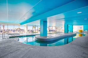 Indoor pool, a heated pool - 18th floor oceanfront condo w/ shared hot tub, central AC, shared pool, WiFi (North Myrtle Beach)