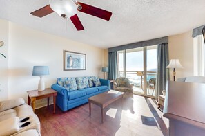 TV, DVD player, video library