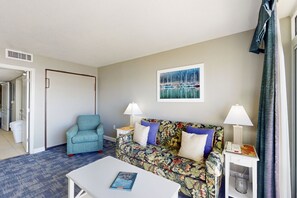 TV, DVD player, video library