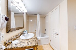 Hair dryer, towels