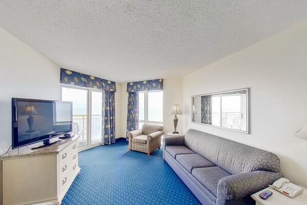 TV, DVD player, video library