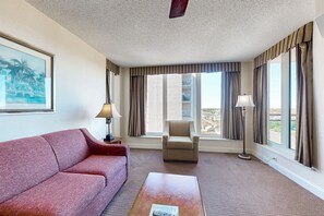 TV, DVD player, video library