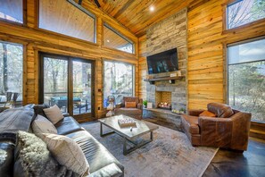 TV connectée, cheminée, jeux vidéo