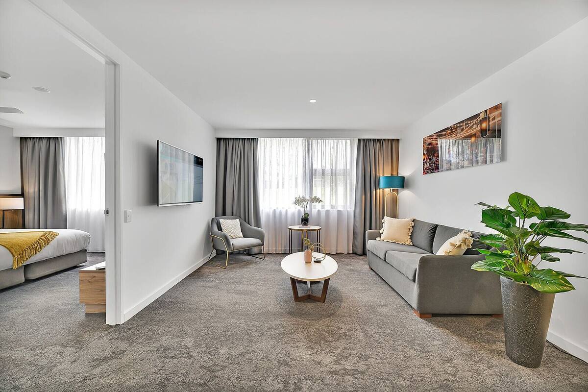 executive king suite | 1 bedroom, desk, laptop workspace, blackout curtains