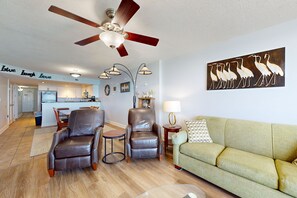 TV, DVD player, video library