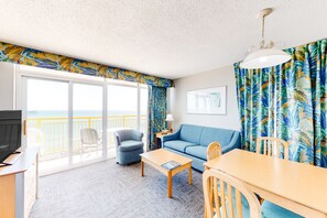 TV, DVD player, video library