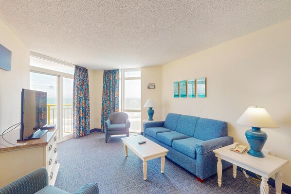 TV, DVD player, video library