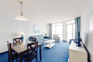 TV, DVD player, video library