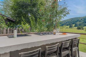 Terrace/patio - Family Friendly Krasevec Lodge (Bloke)