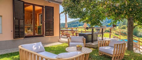 Family Chalet, 1 Bedroom, Balcony, Mountainside (Kraševec Lodge with Garden & Pool) | Outdoor dining