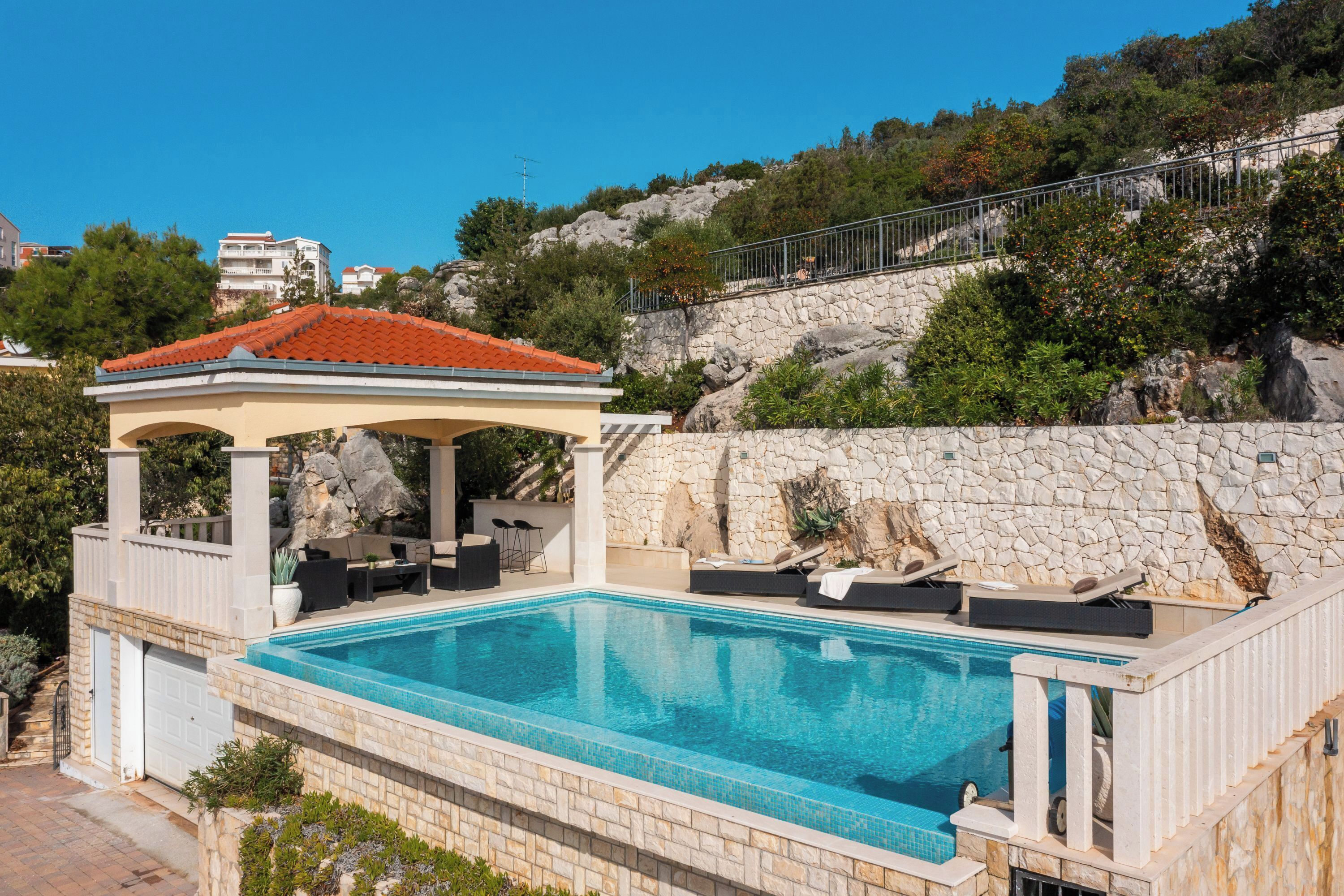 Family Villa, Multiple Bedrooms, 2 Bathrooms, Sea Facing (Breathtaking Panorama Villa Vese) | Pool | Seasonal outdoor pool, a heated pool