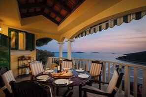 Family Villa, Multiple Bedrooms, 2 Bathrooms, Sea Facing (Breathtaking Panorama Villa Vese) | Outdoor dining - Breathtaking Panorama Villa Vese (Marina)