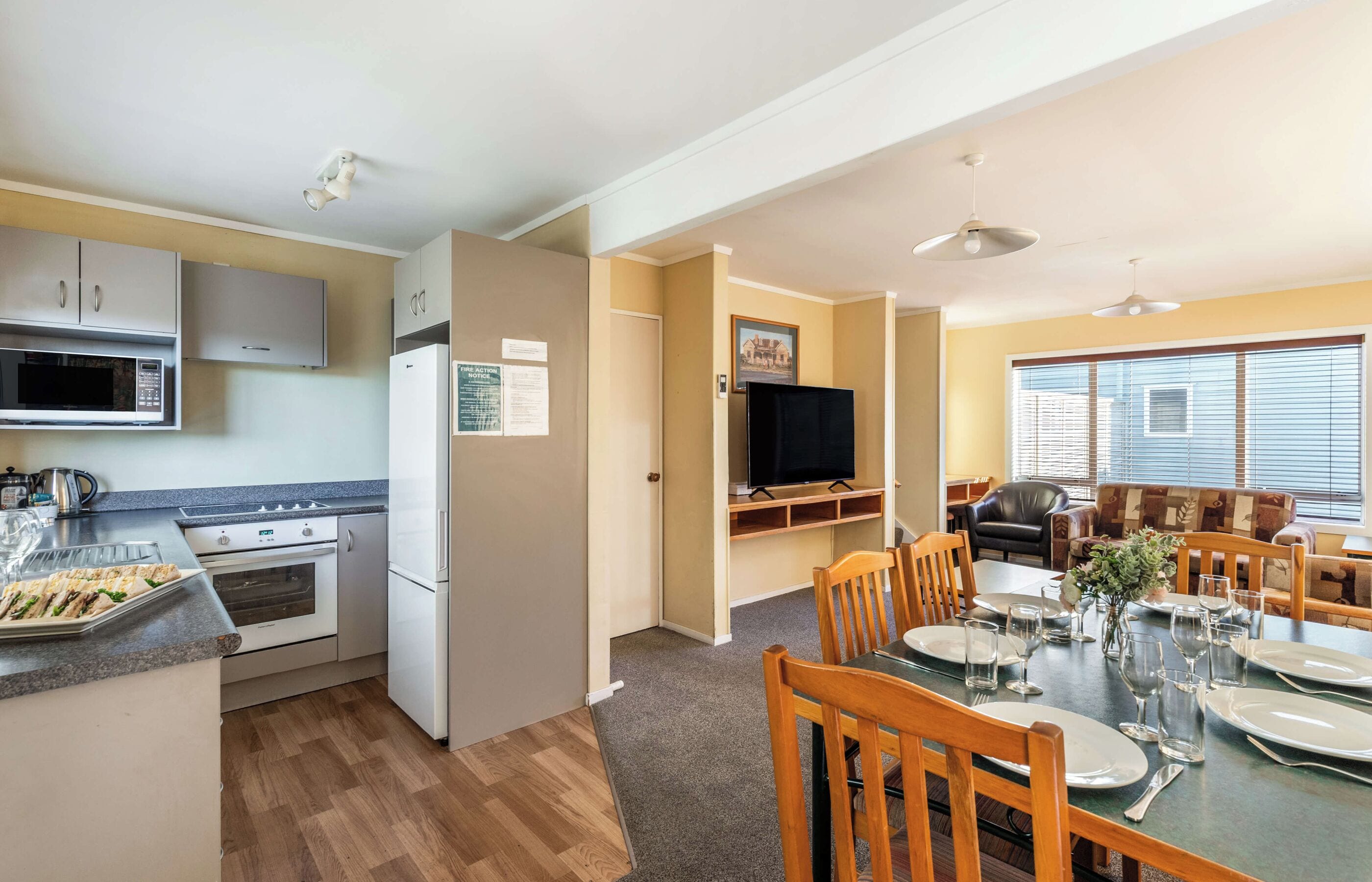 economy apartment | living area | smart tv