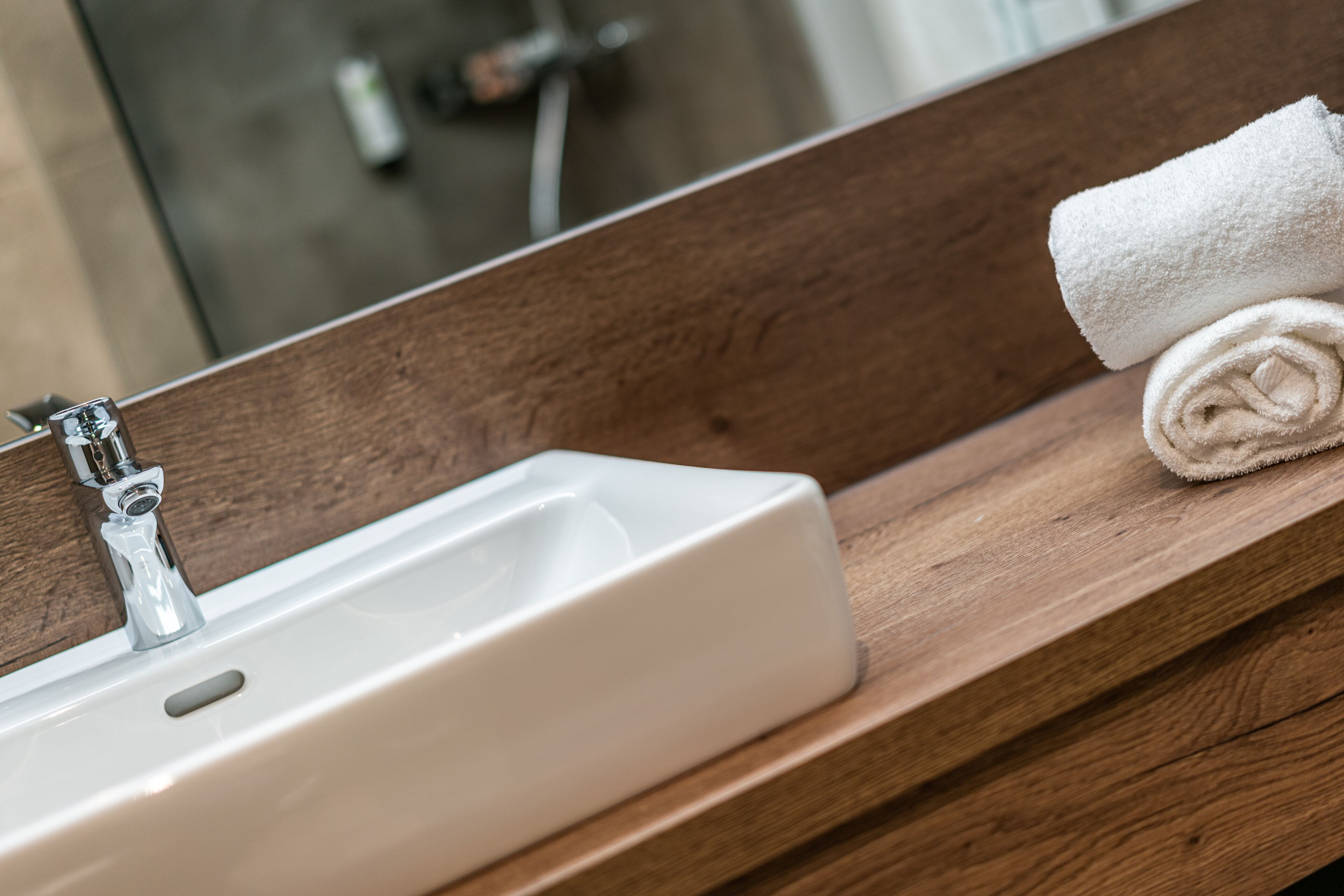 shower, rainfall showerhead, hair dryer, heated floors