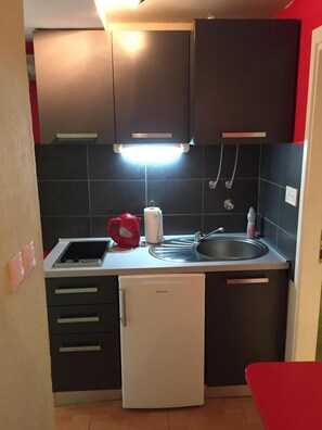 Apartment (Studio Apartment A2 (Red)) | Private kitchen | Fridge - Apartments Elena (Split)