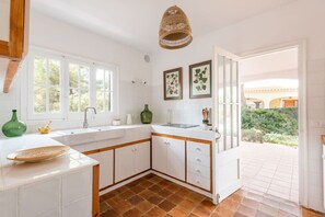 Fridge, highchair, cookware/dishes/utensils - Villa Los Dragones * Big beautiful Villa with pool (Es Mercadal)