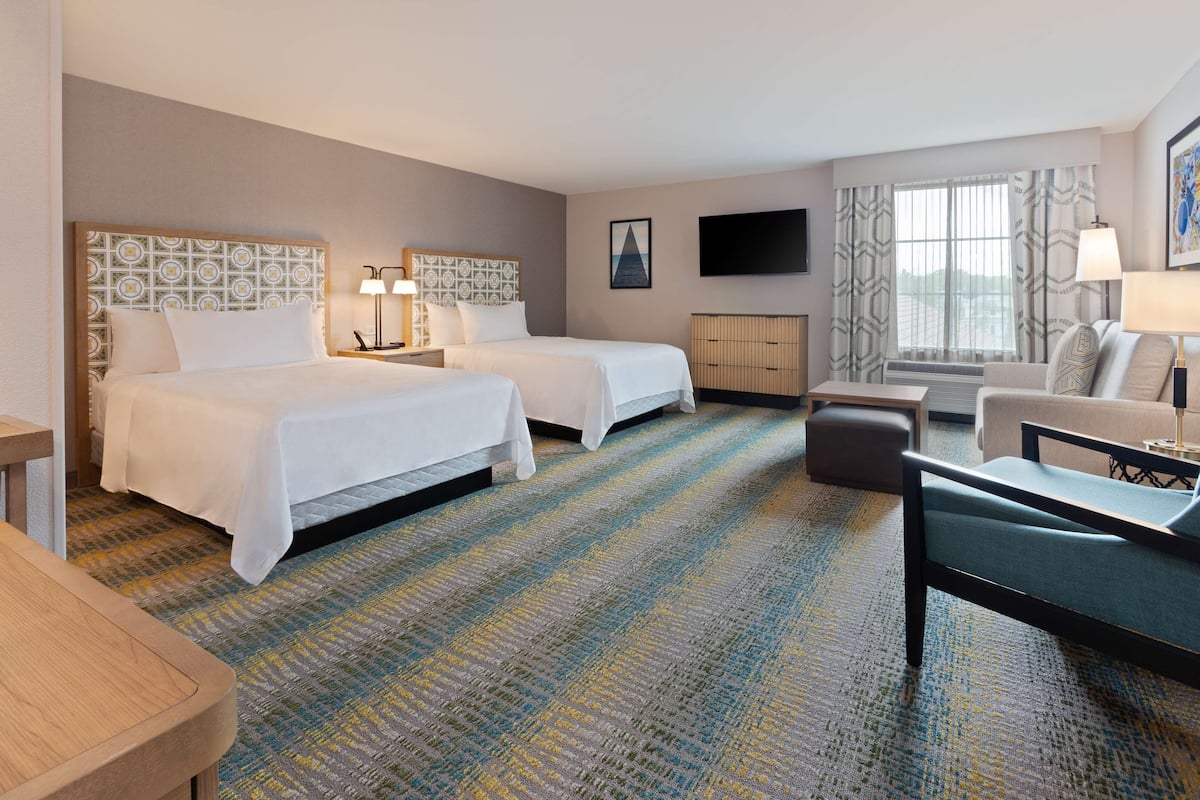 1 bedroom, desk, laptop workspace, iron/ironing board