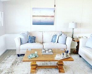 Smart TV, fireplace, DVD player, video library