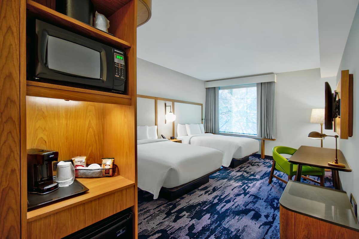 individually furnished, desk, laptop workspace, blackout curtains