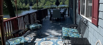 Water front lake house with private beach area.