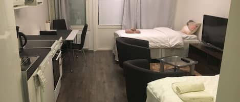 1 bedroom, desk, soundproofing, iron/ironing board
