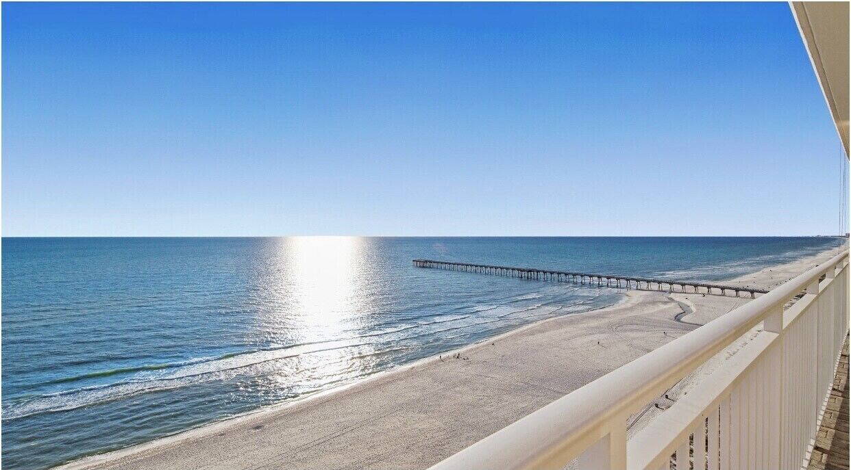 On the beach, sun-loungers