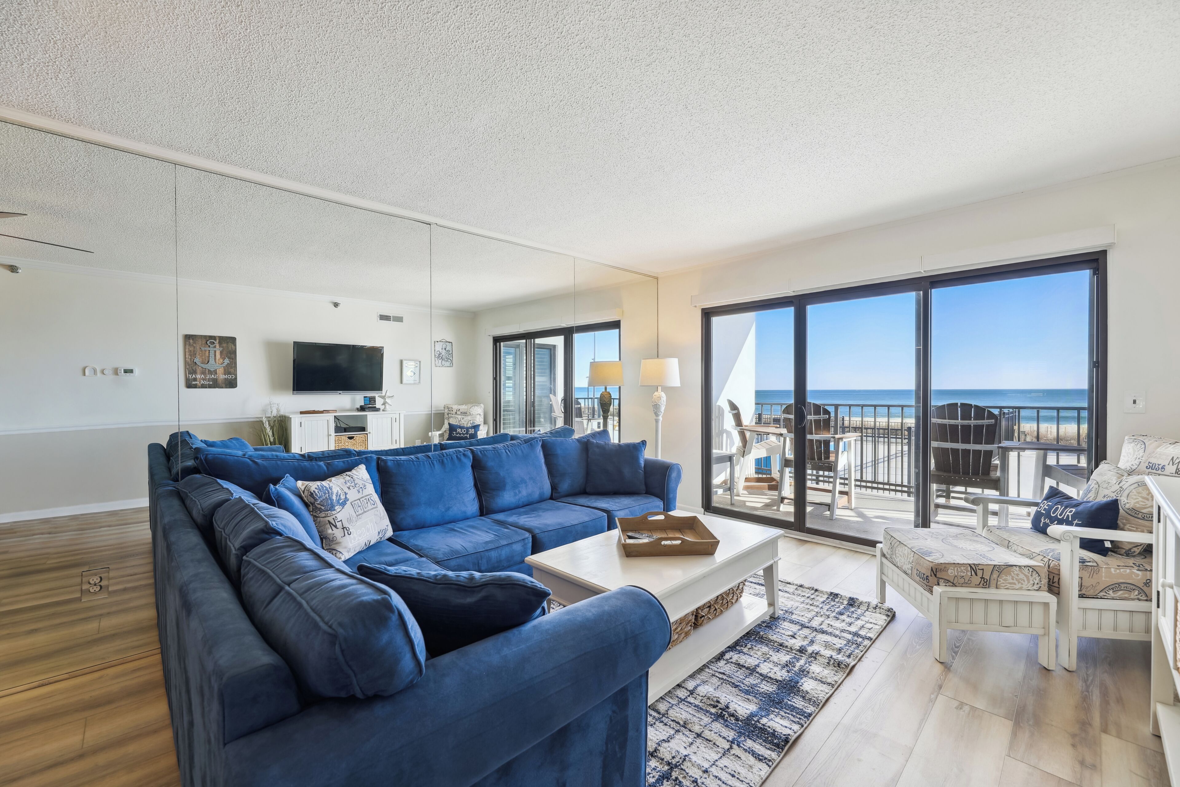 Flat-screen TV, DVD player