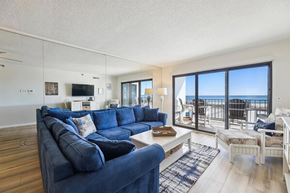 Flat-screen TV, DVD player