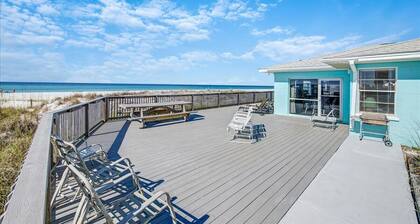 Pet friendly beach front home next to PCB dog beach. Walk to Pier Park! Sleeps 8!