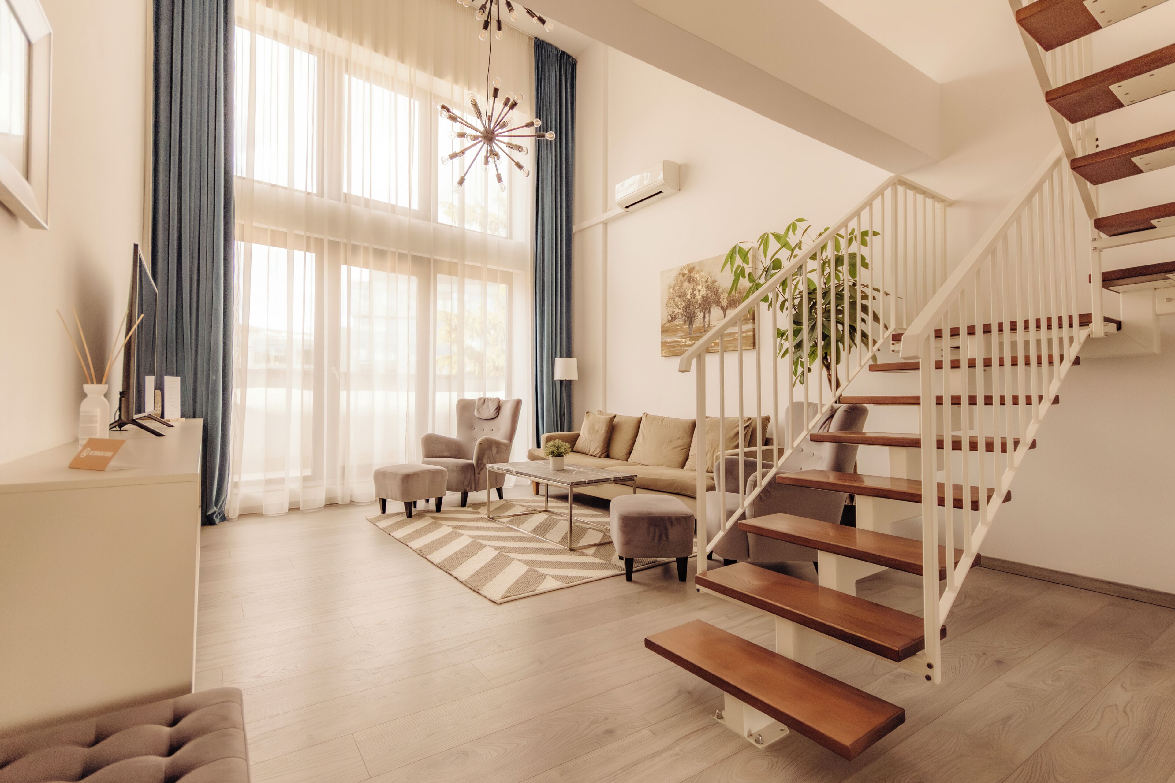 Family Penthouse | Living area | 120-cm Smart TV with cable channels, TV, Netflix