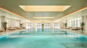 Indoor pool, open 6:00 AM to 10:00 PM, sun loungers