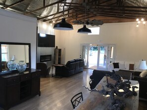 TV, fireplace, ping pong