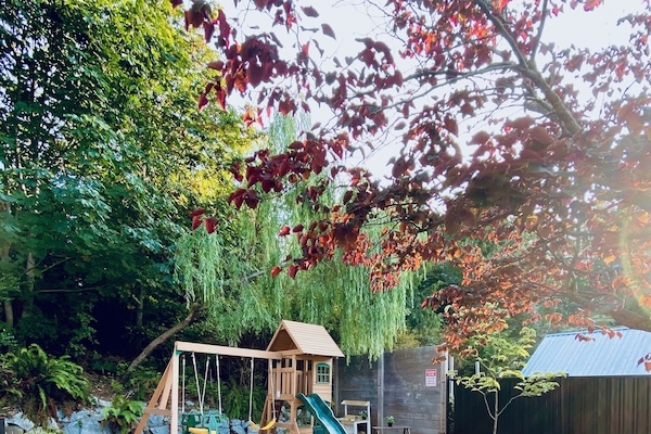 Relax in the hot tub while kids play