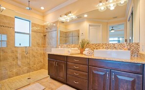 Bathtub, hair dryer, towels
