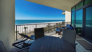 A balcony with a view of the beach and ocean. - Phoenix West ~ Three Bedroom ~ Low Floor! (Orange Beach)
