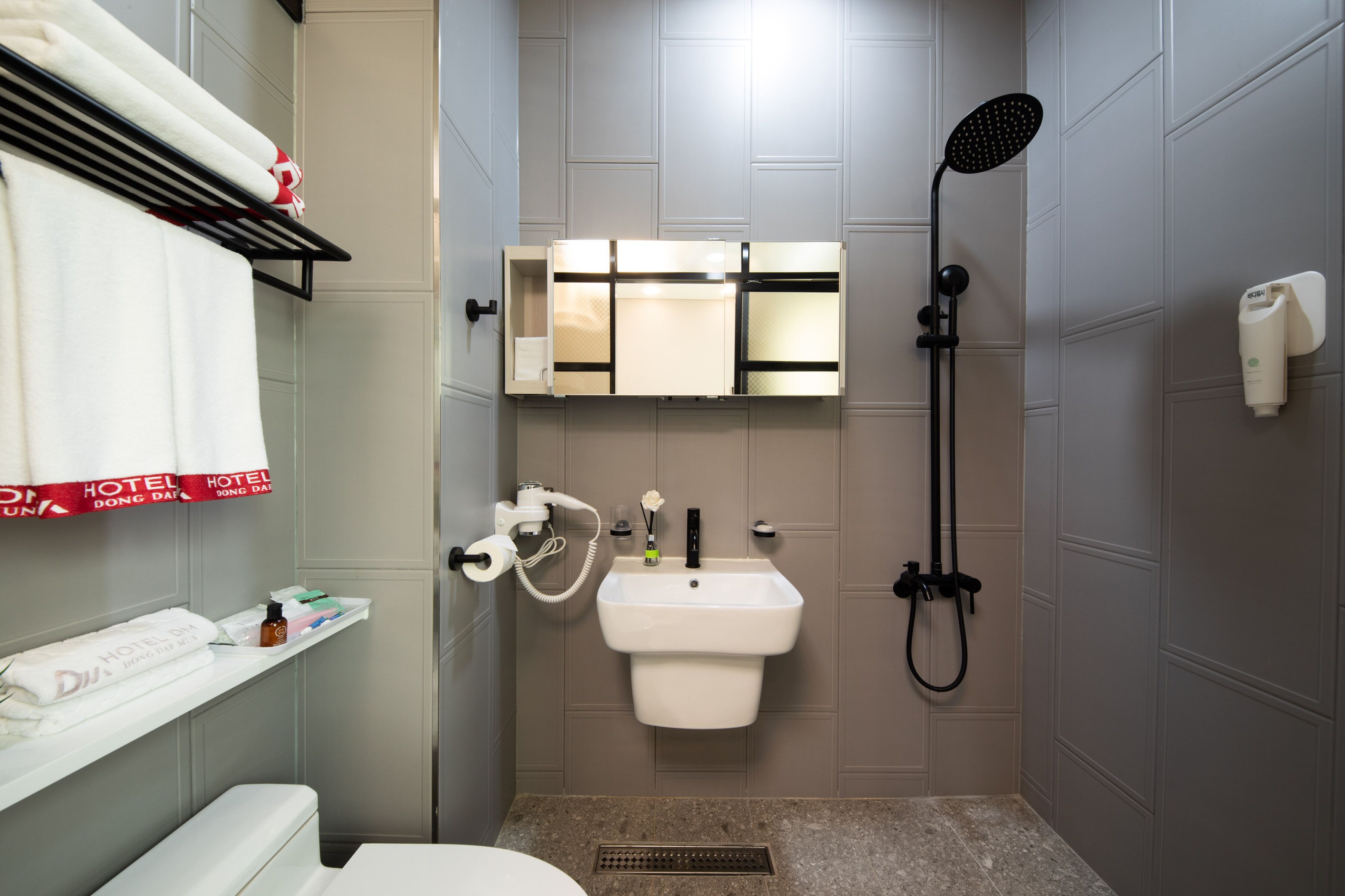 free toiletries, hair dryer, bathrobes, slippers