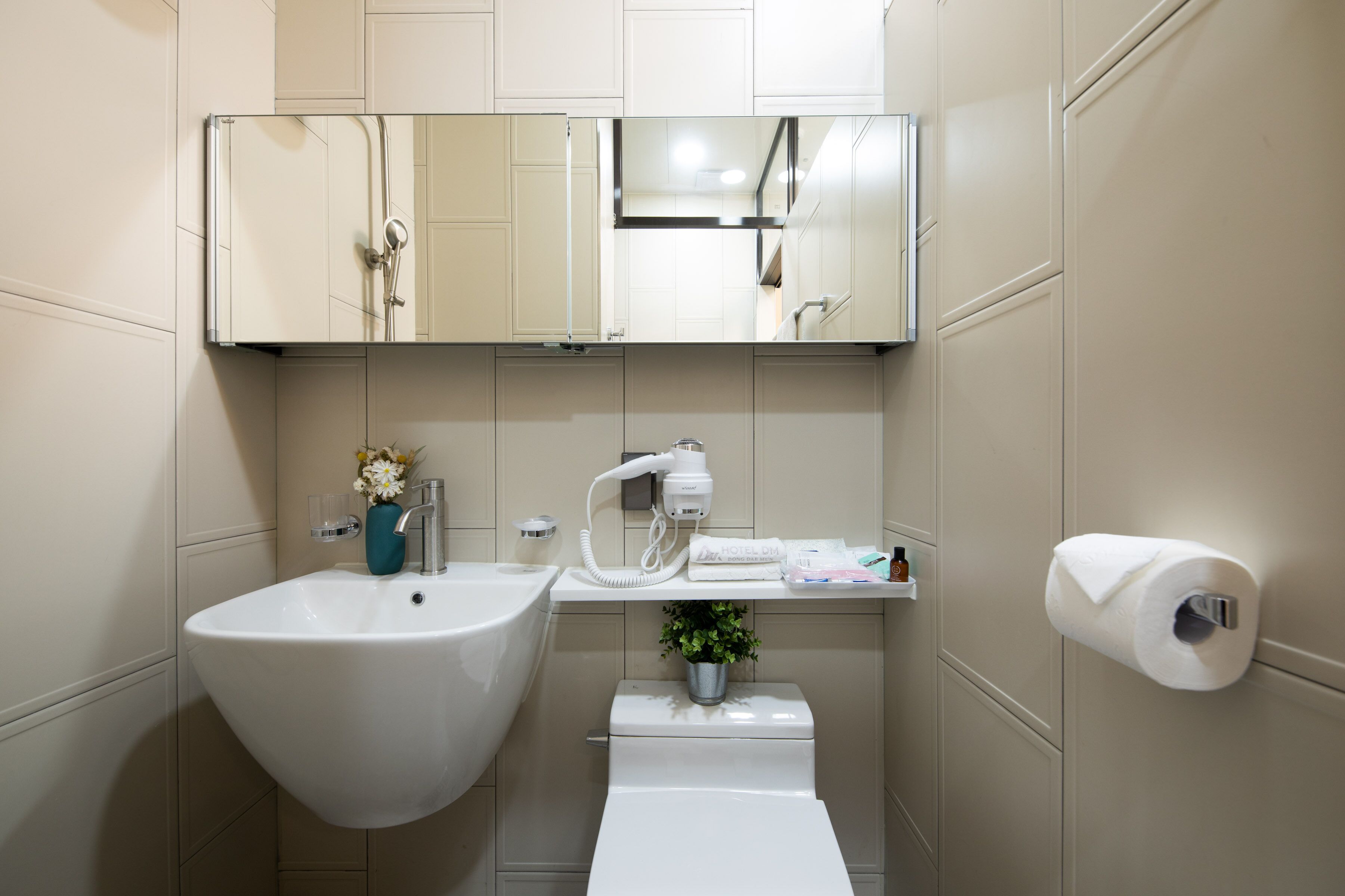 free toiletries, hair dryer, bathrobes, slippers